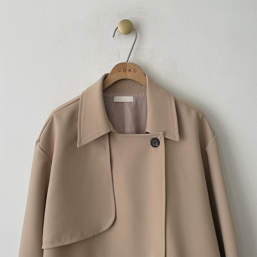 ベルト付ダブルボタンロングトレンチコート | レディースファッション