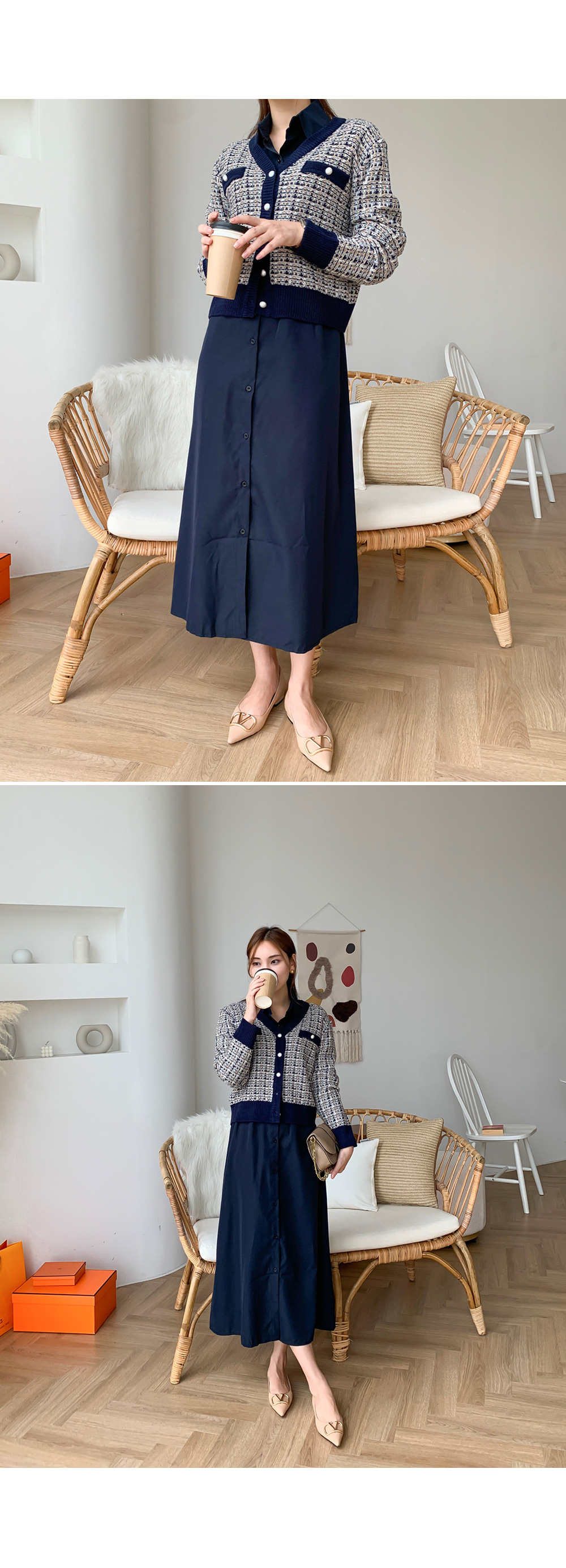 人気商品✨Estella.Kウォッシュデニム加工シャツロングワンピースパール青F 人気商品✨Estella.Kウォッシュデニム加工シャツロング