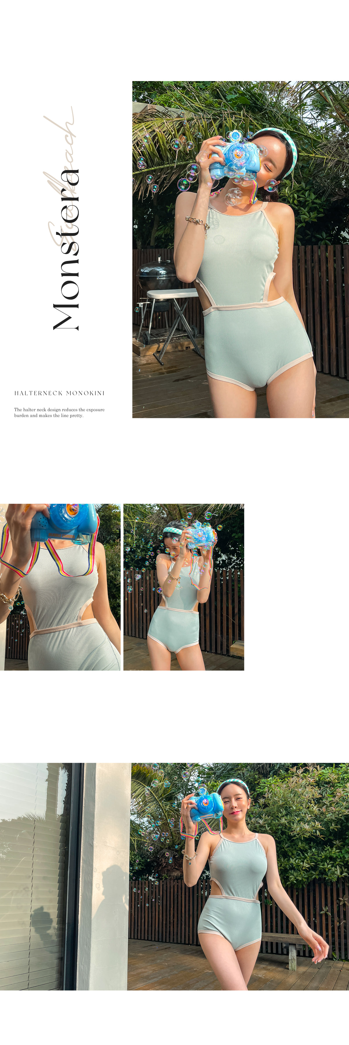 配色サイドカットアウト水着 | レディースファッション通販 - DHOLIC