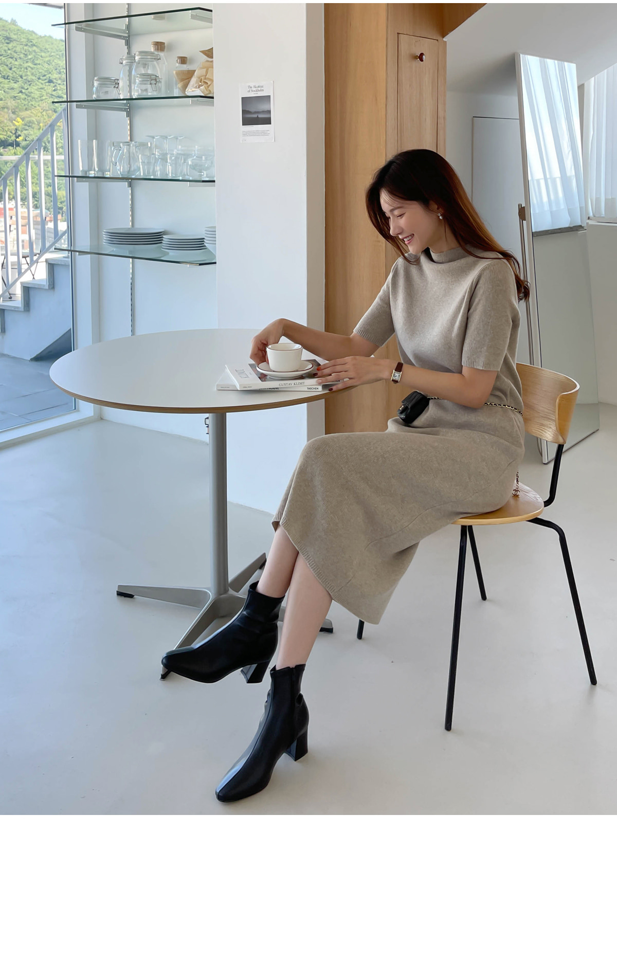 モックネック半袖ニットワンピース | レディースファッション通販 - DHOLIC