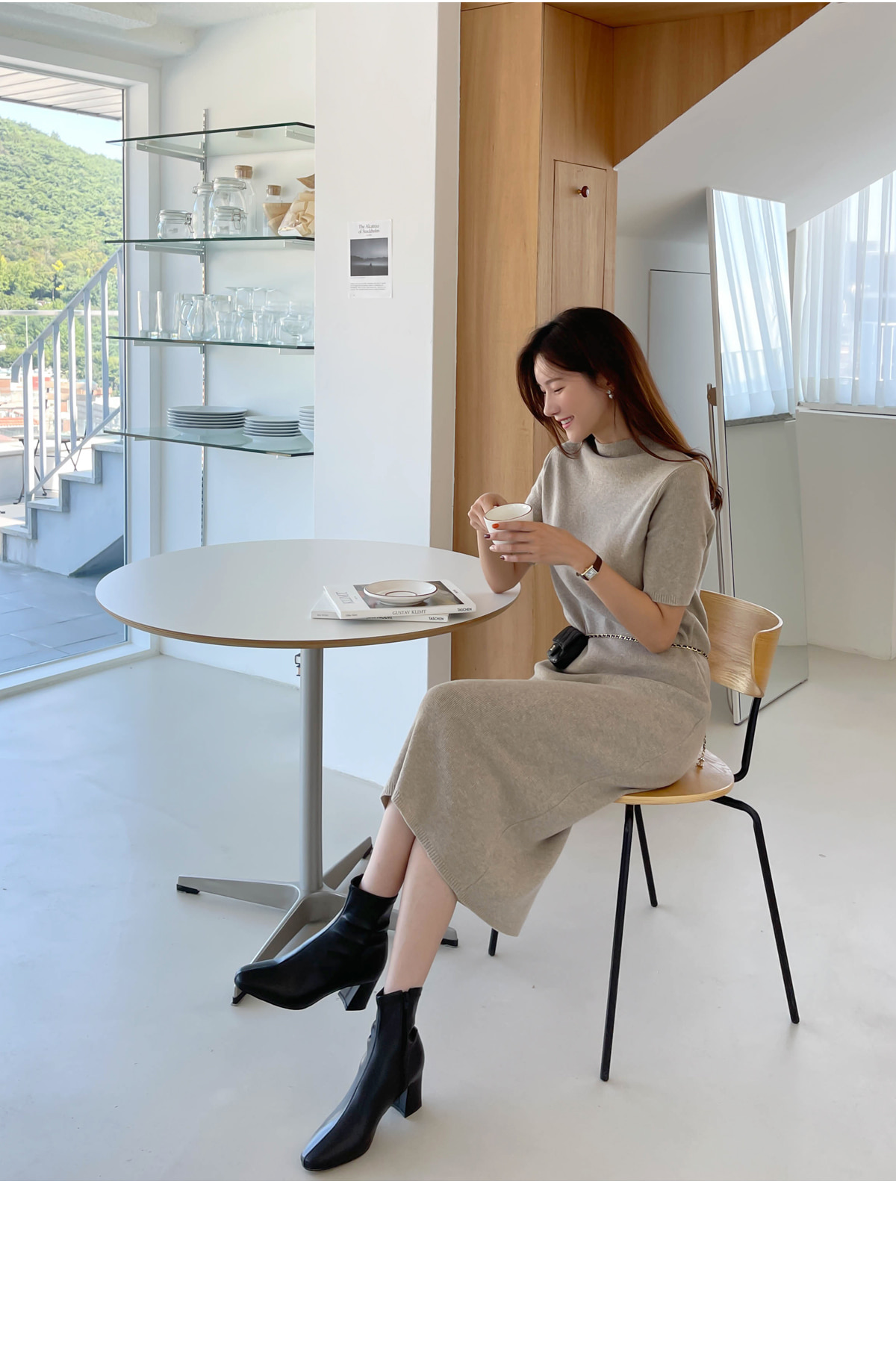 モックネック半袖ニットワンピース | レディースファッション通販 - DHOLIC