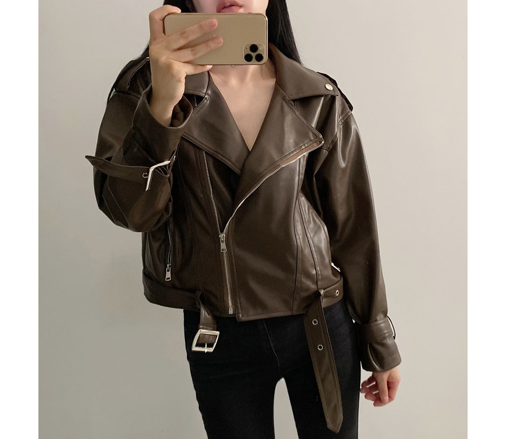 ベルト付ライダースジャケット | レディースファッション通販 - DHOLIC