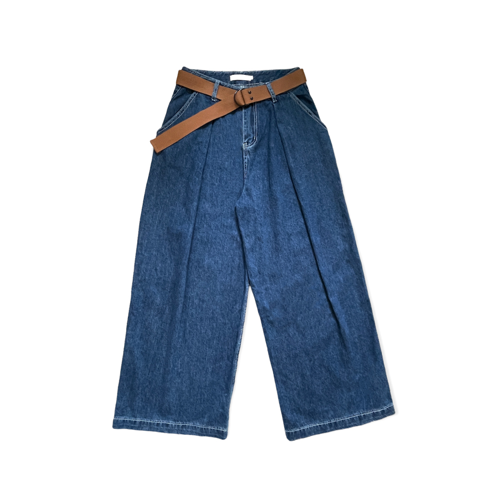 belvet ワイドデニムパンツ 新作 BEST 50]スリットポイントワイドデニムパンツ | ファッション