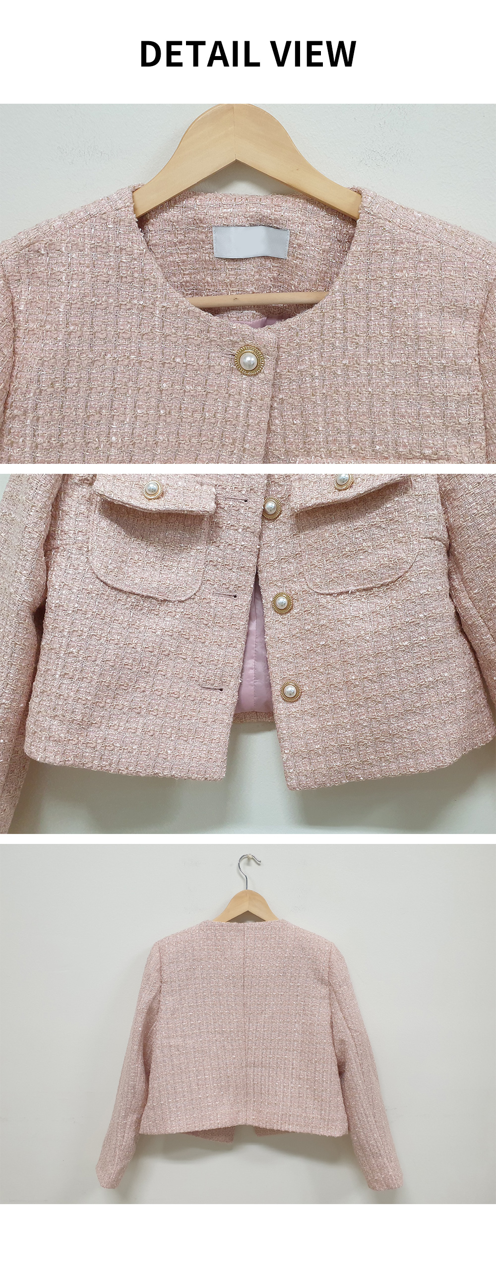 ✨新品✨ディーホリック ファー配色ツイードジャケット パールボタン