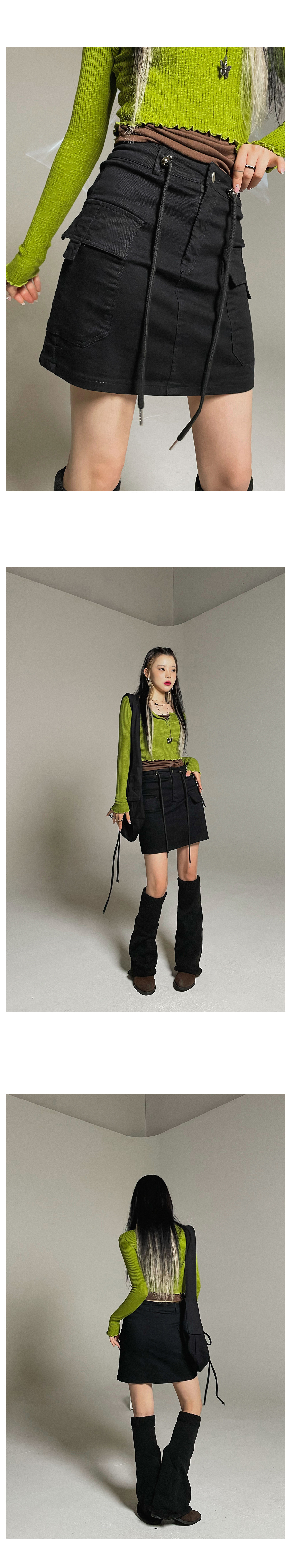 パンツ裏地ミニ丈カーゴスカート | レディースファッション通販