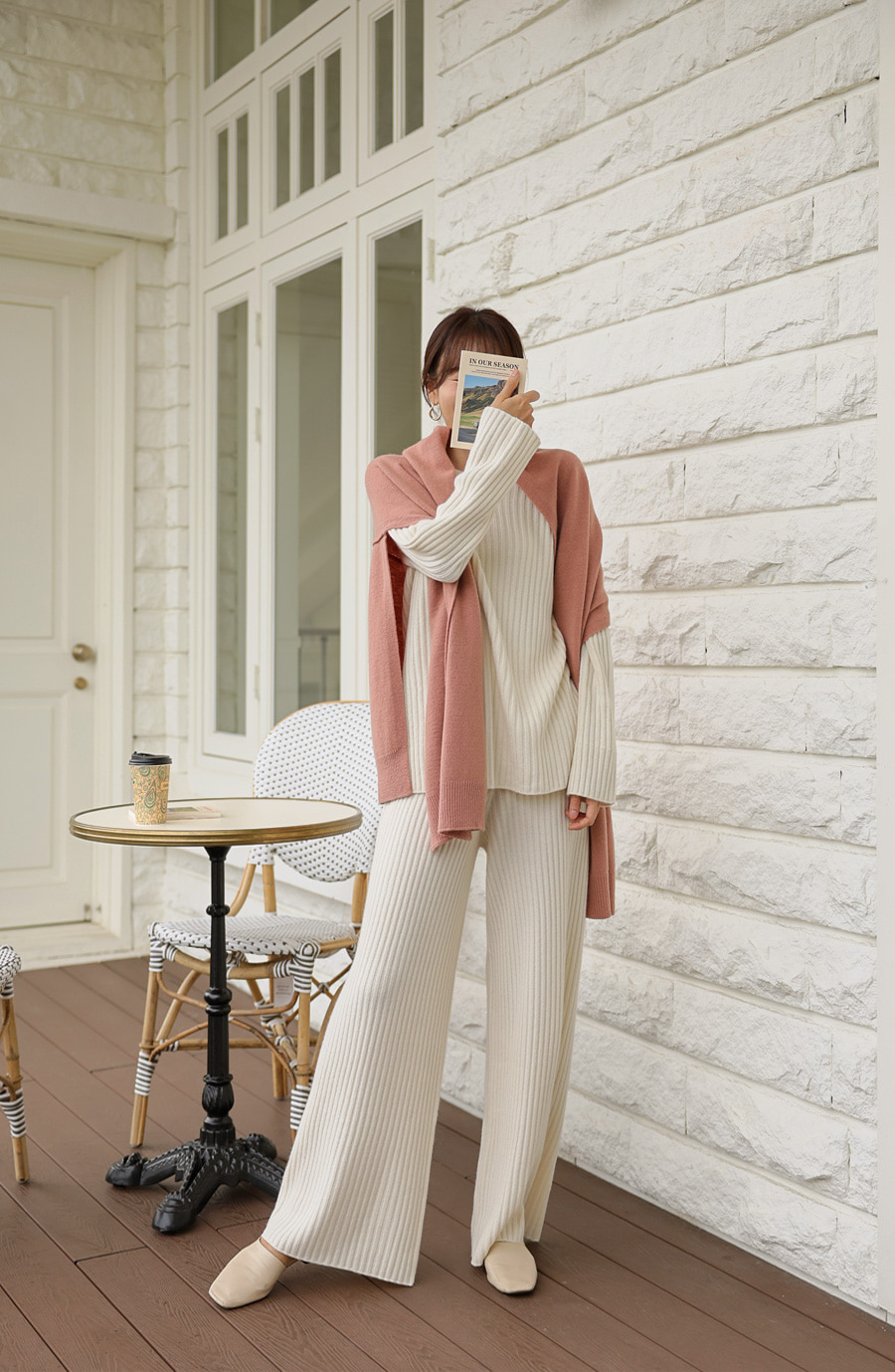【PHOEBE PHILO】ウール ウエストバンド ワイドパンツ ハイウエストリブニットワイドパンツ | レディースファッション