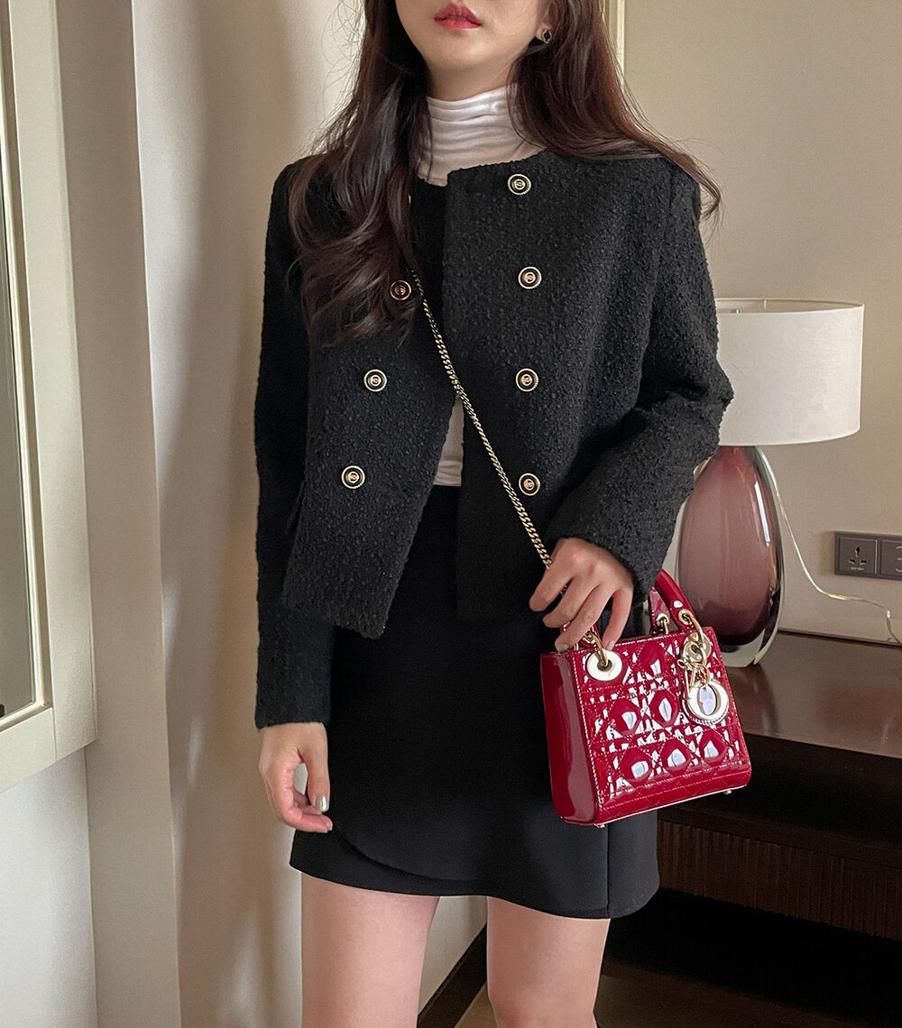 ダブルボタンツイードジャケット | レディースファッション通販 - DHOLIC