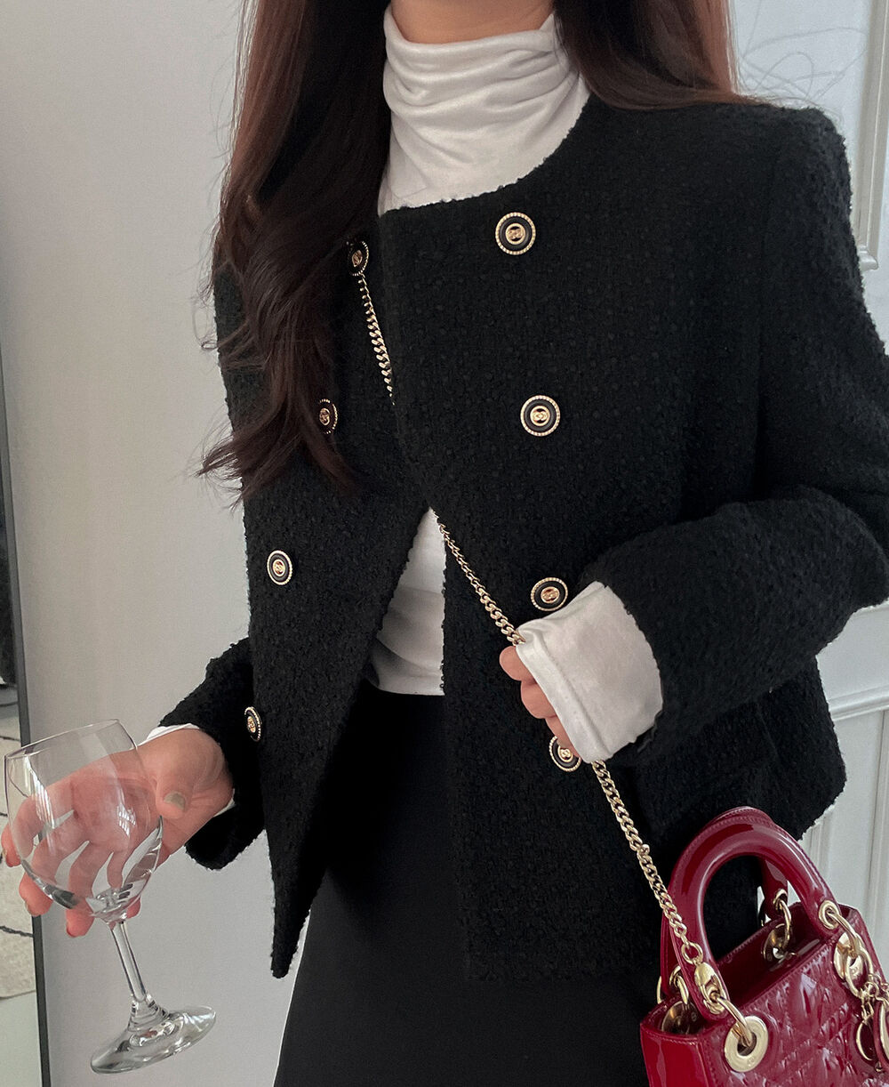 ダブルボタンツイードジャケット | レディースファッション通販 - DHOLIC