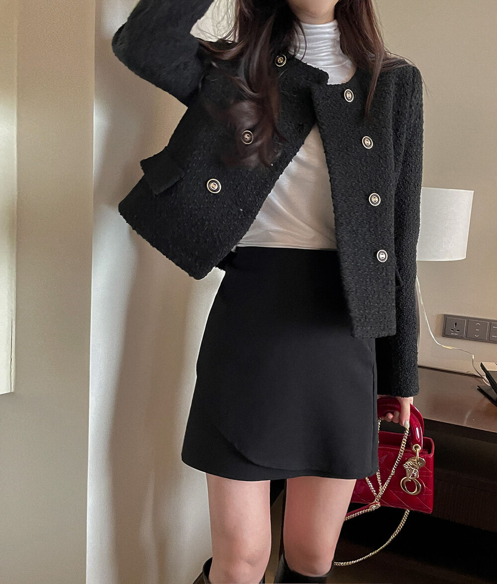 ダブルボタンツイードジャケット | レディースファッション通販 - DHOLIC