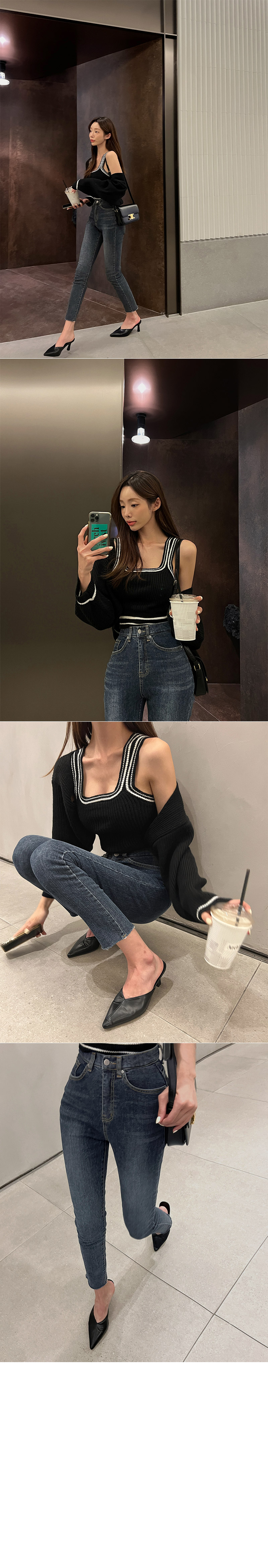 カットヘムスキニーデニムパンツ | レディースファッション通販