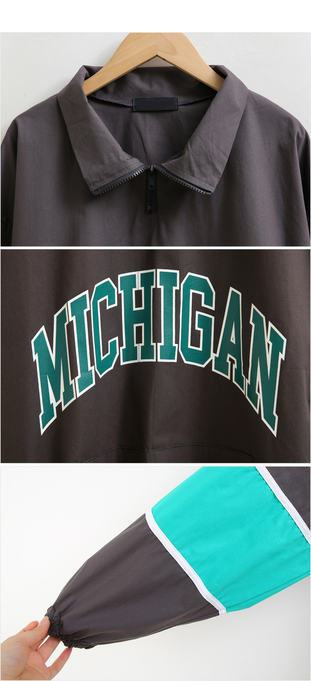 ジップハーフネックロゴスウェット | レディースファッション