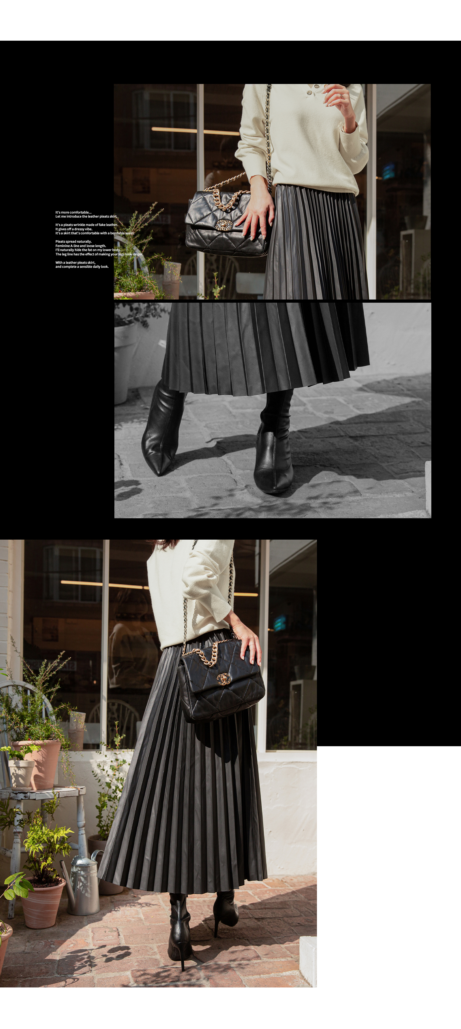 セオリーリュクス　20AW エコレザープリーツロングスカート　38 ブラウン ロングエコレザープリーツスカート | レディースファッション通販 - DHOLIC