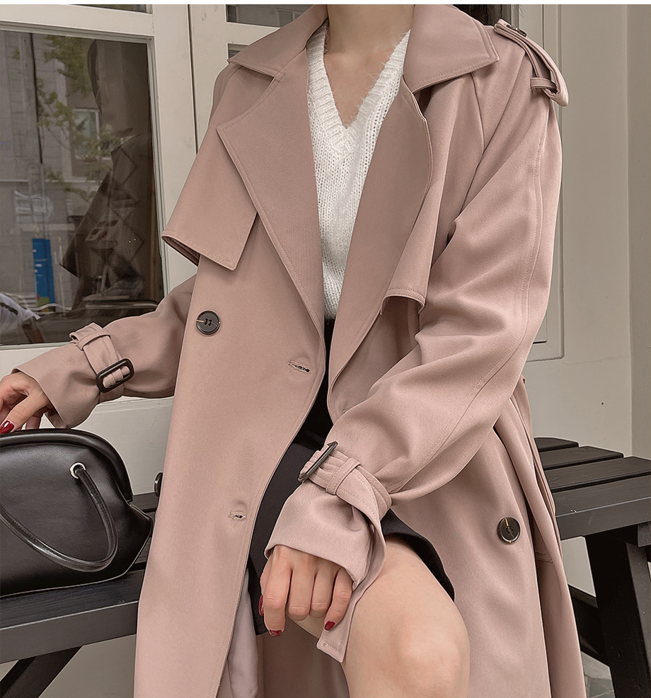 ストラップ付ロングトレンチコート・p178650