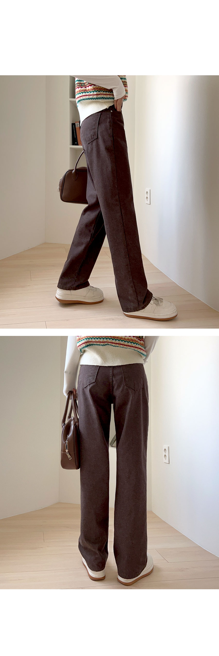 美品 45R コットンワイドパンツ ブラウン ブラウンコットンワイドパンツ | レディースファッション通販