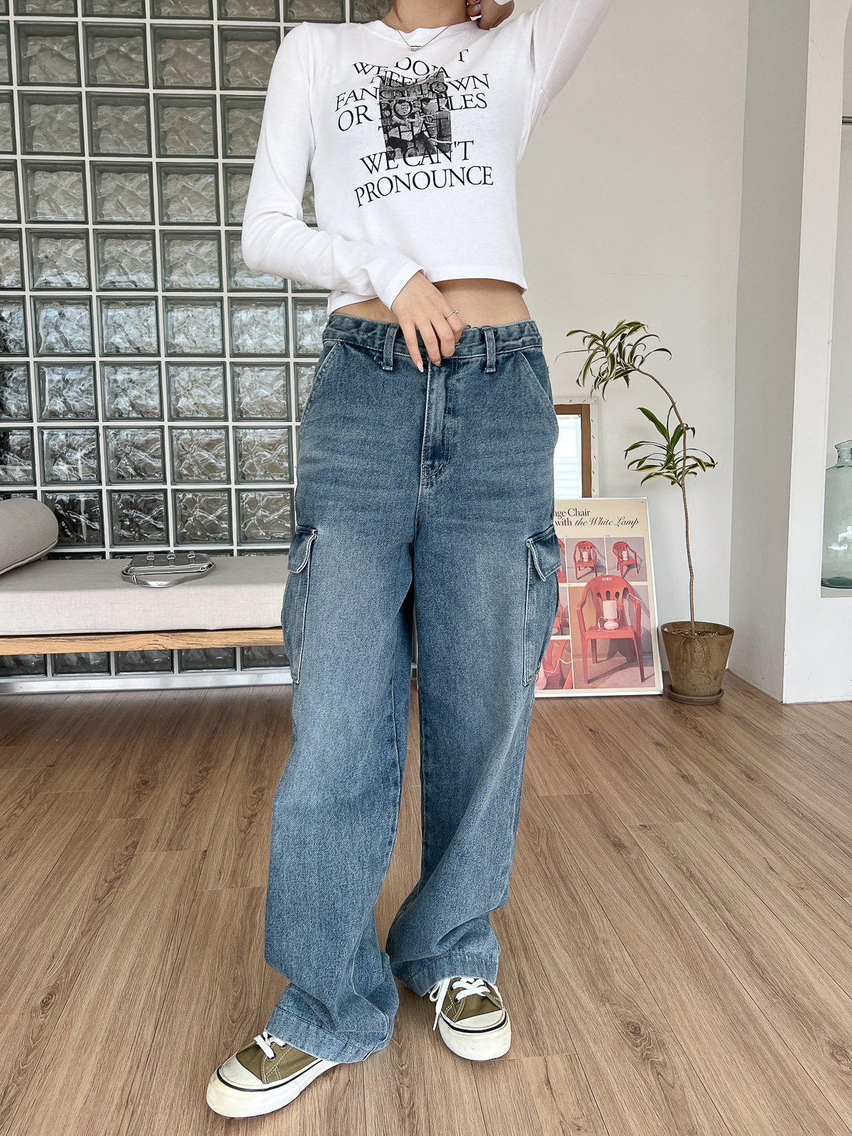 ワイド デニム パンツ レディース サイド ポケット付き サイドポケットワイドデニムパンツ | レディースファッション