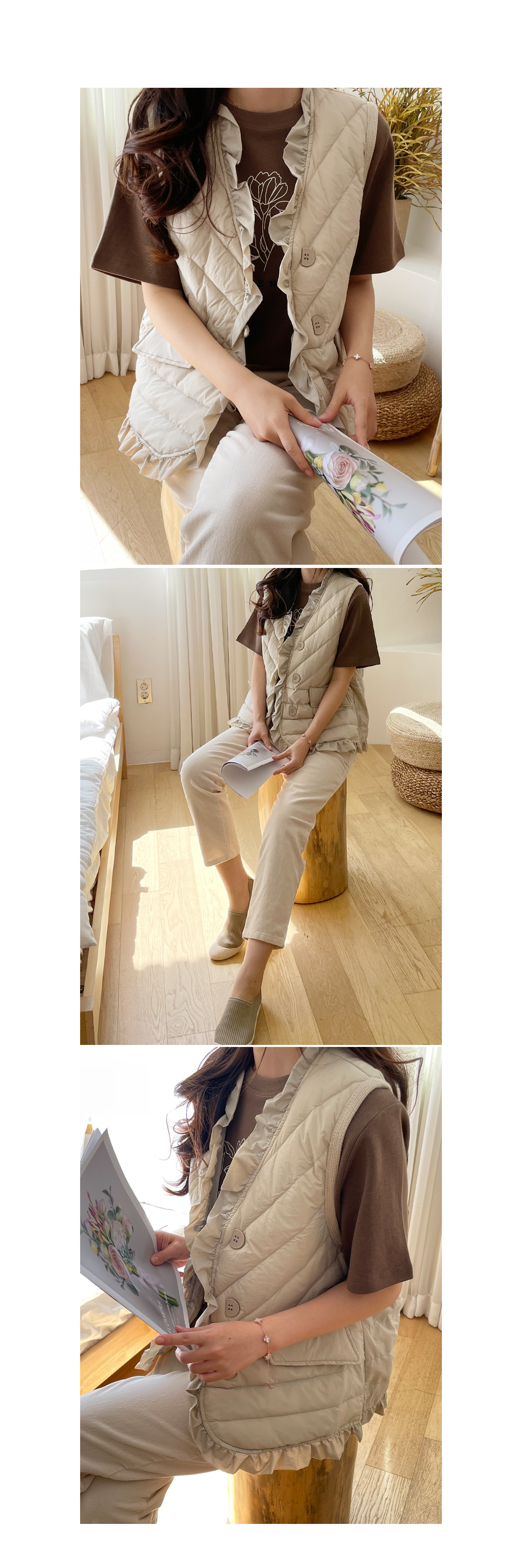 TO BE CHIC フリル ダウンベスト 42 TO BE CHIC フリル ダウンベスト 42