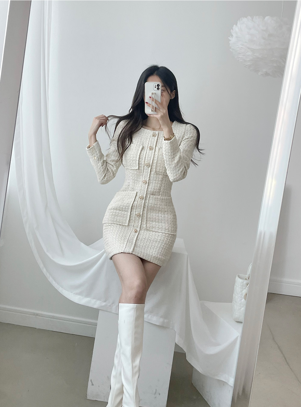 フォーポケツイードワンピース | レディースファッション通販 - DHOLIC