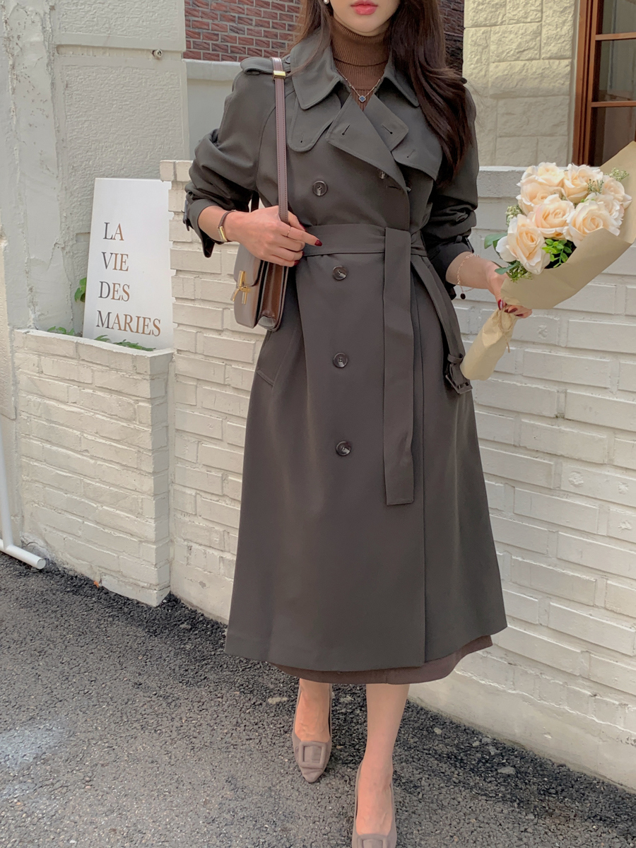 【極美品】トゥモローランド トレンチコート ベルト付 ダブルボタン 現行品 ベルト付ダブルボタントレンチコート | レディースファッション通販