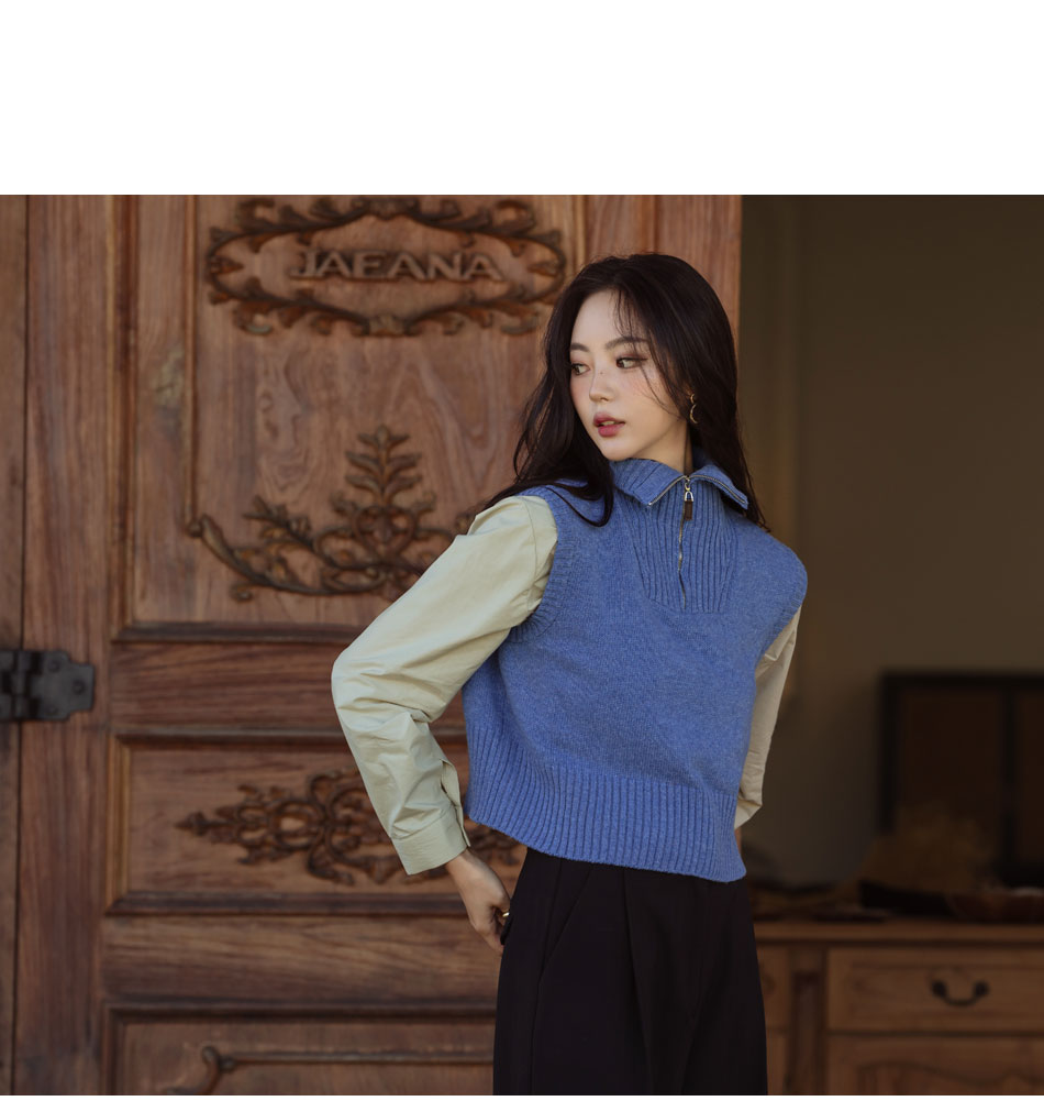 ハーフジップクロップドベスト | レディースファッション通販 - DHOLIC