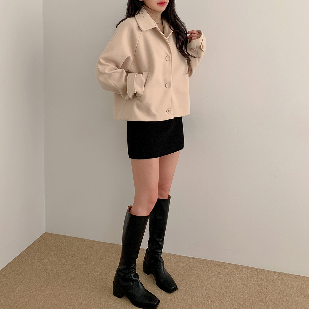 ラグランスリーブセミクロップドジャケット | レディースファッション