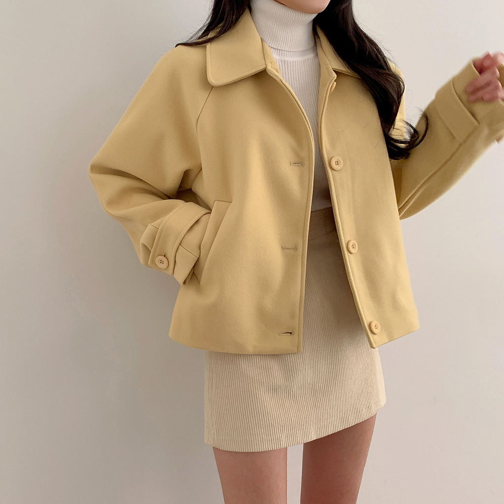 ❤ポケット付き❤ラグランスリーブノーカラージャケット【symphony 】 ラグランスリーブセミクロップドジャケット | レディースファッション