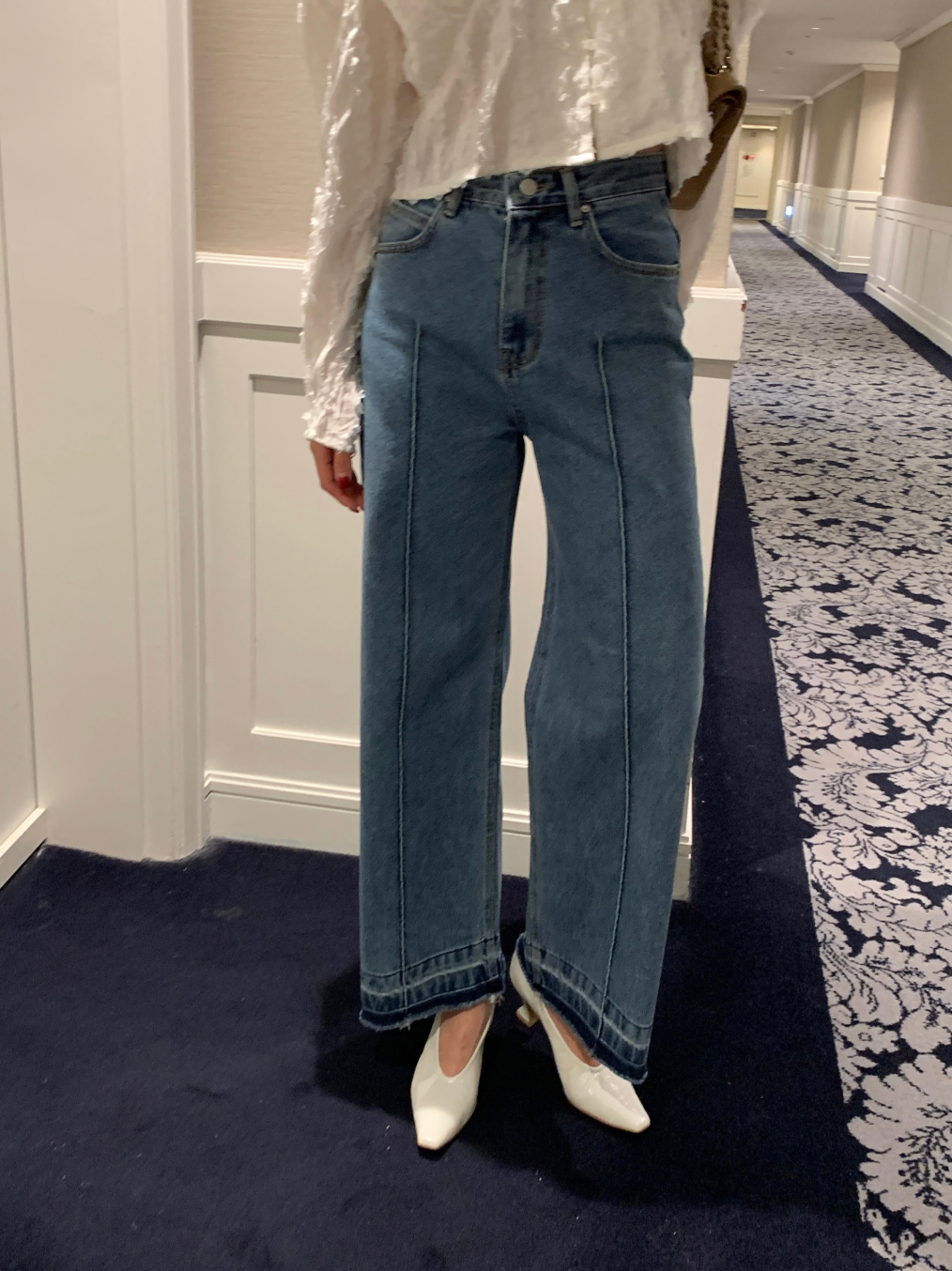 センターラインワイドデニムパンツ | レディースファッション センターラインワイドデニムパンツ | レディースファッション