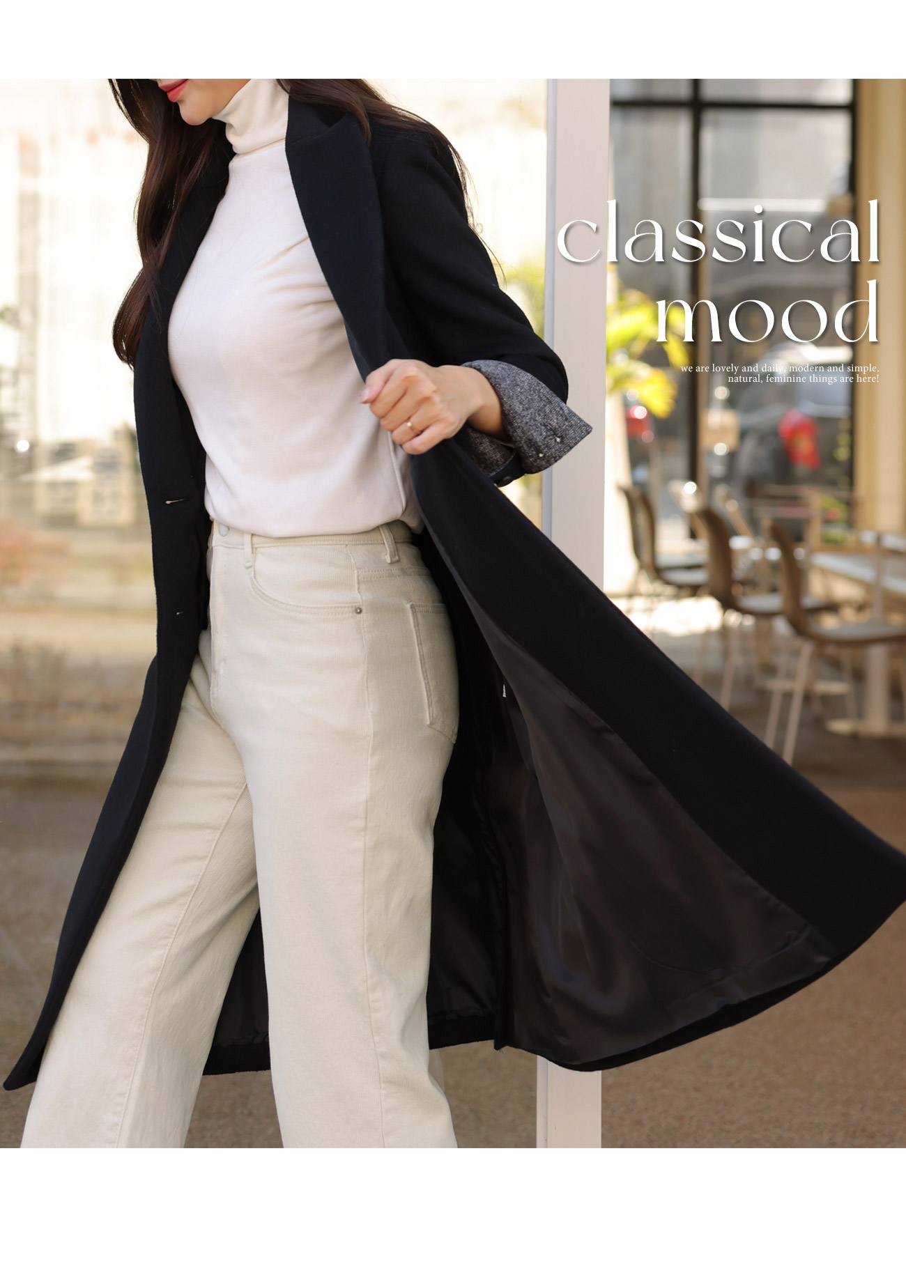 ウール混ダブルブレストロングコート | レディースファッション通販