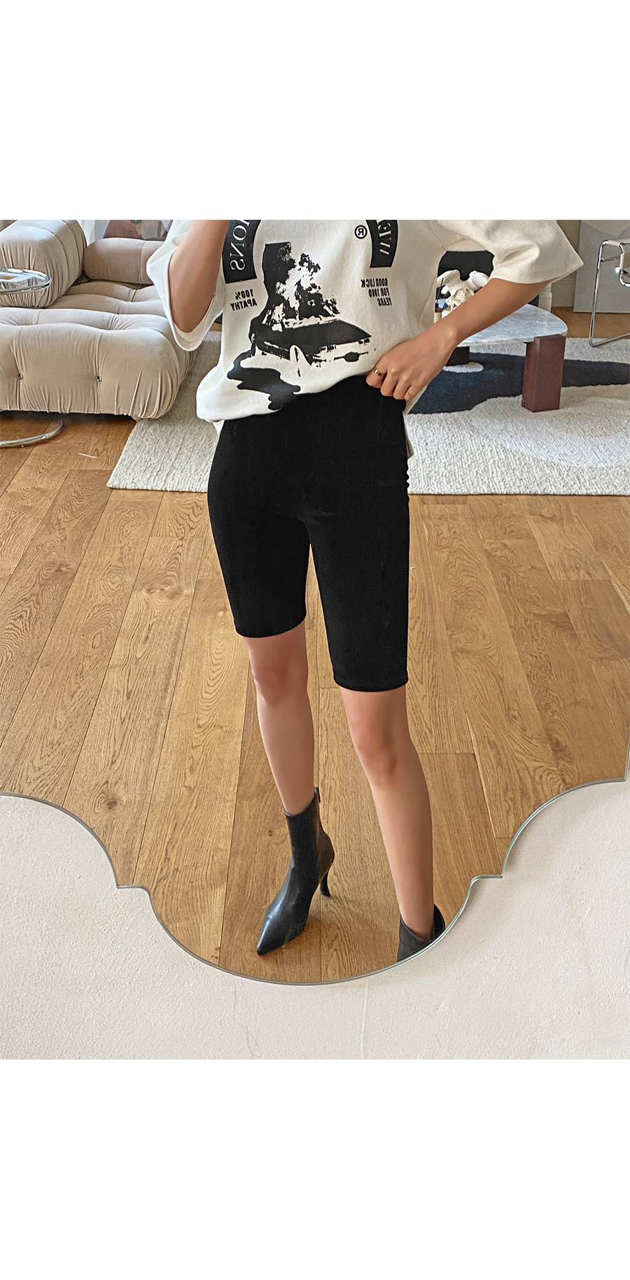 ベロアバイカーパンツ Simone wild ベロアレギンス バイカーパンツ