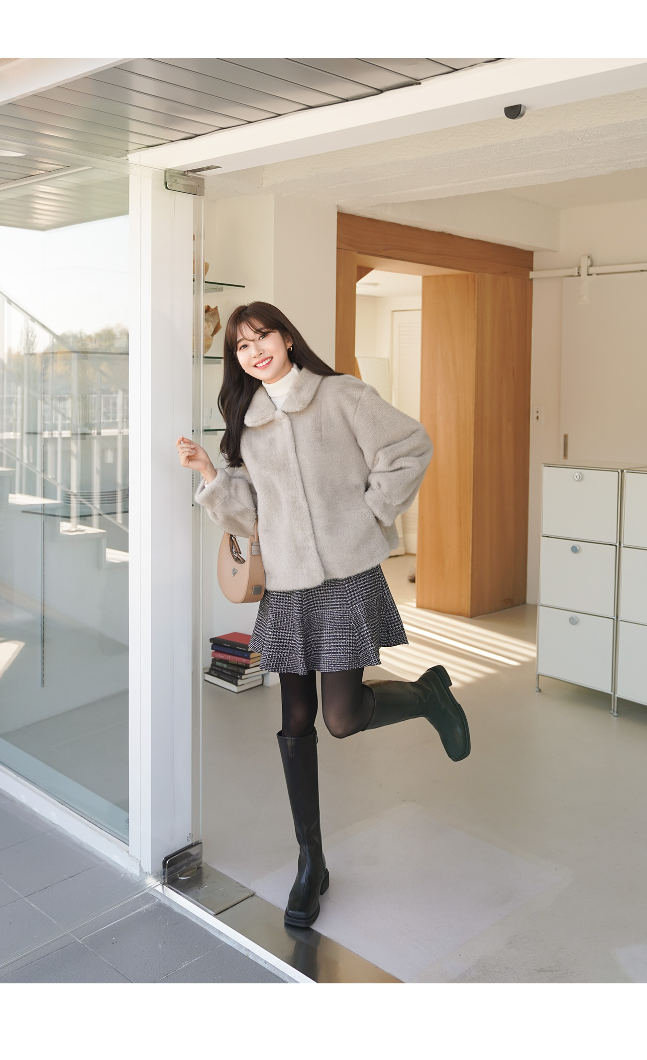 パンツ裏地チェックフレアミニスカート | レディースファッション通販