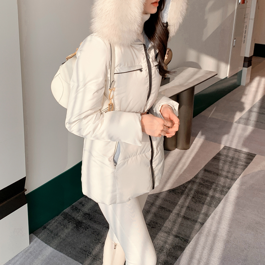 DHOLIC♡ファーフード付ベルトダウンジャンパー highclassic ベルト付ファーフードダウンジャンパー | レディースファッション通販