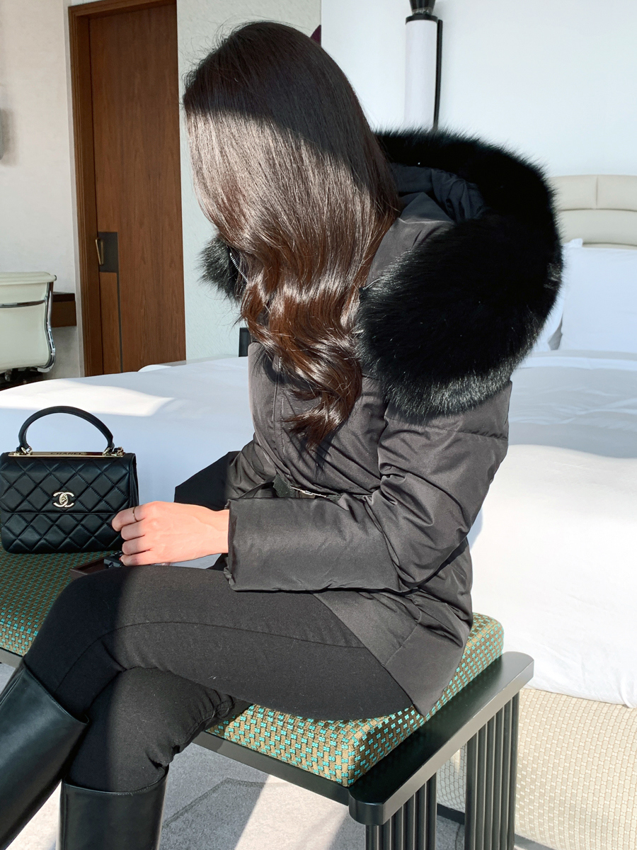 ベルト付ファーフードダウンジャンパー | レディースファッション通販