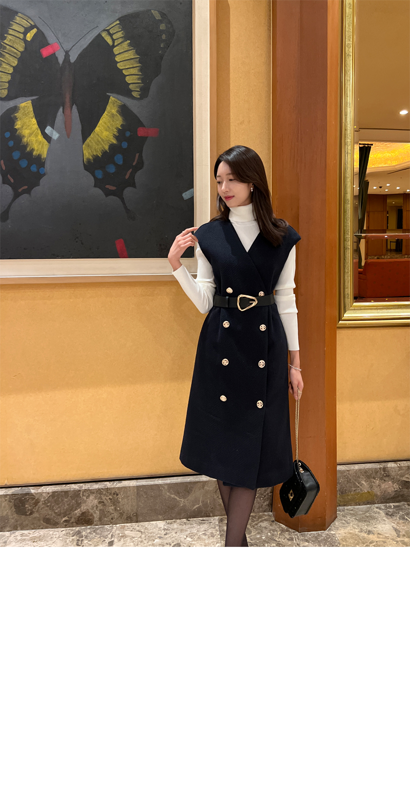 ベルト付ダブルボタンベスト | レディースファッション通販 - DHOLIC