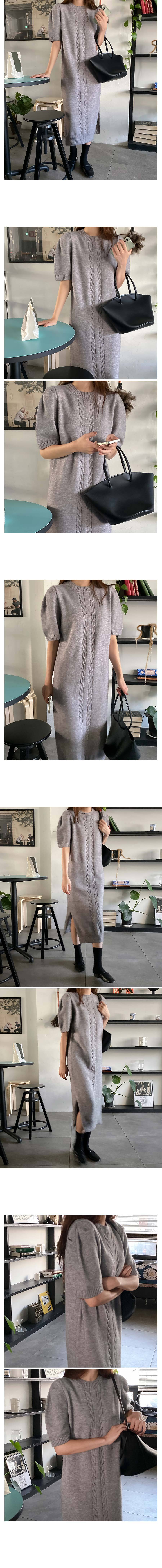 ツイスト編み半袖ニットワンピース | レディースファッション通販 - DHOLIC