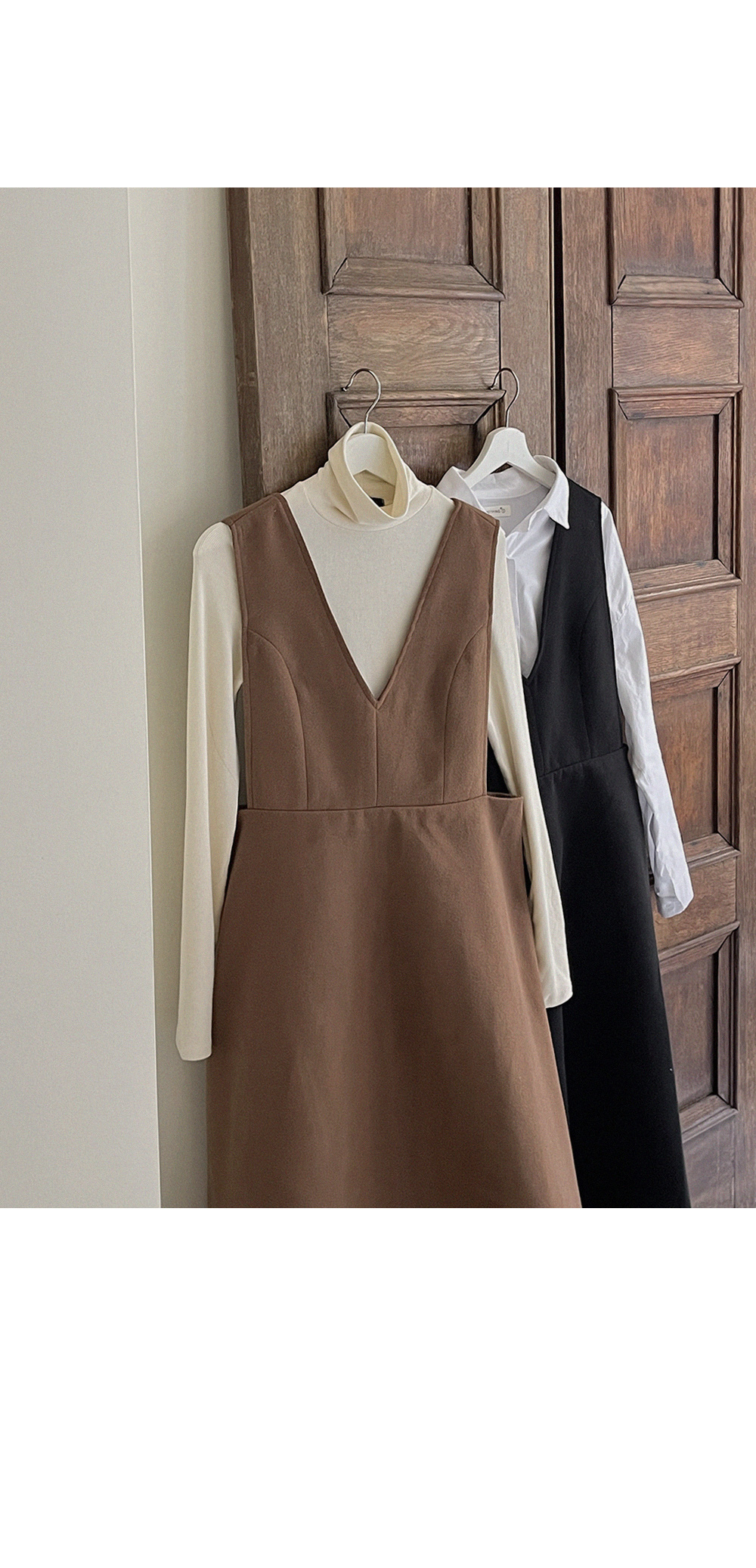 起毛Vネックノースリーブワンピース | レディースファッション通販