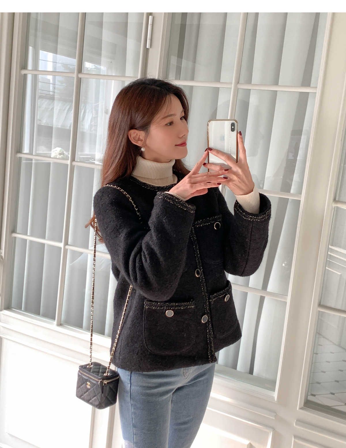 d.i.a. フェイクファー付 ラメ入り 十字架 金ボタン ジャケット d.i.a. フェイクファー付 ラメ入り 十字架 金ボタン ジャケット d.i.a.