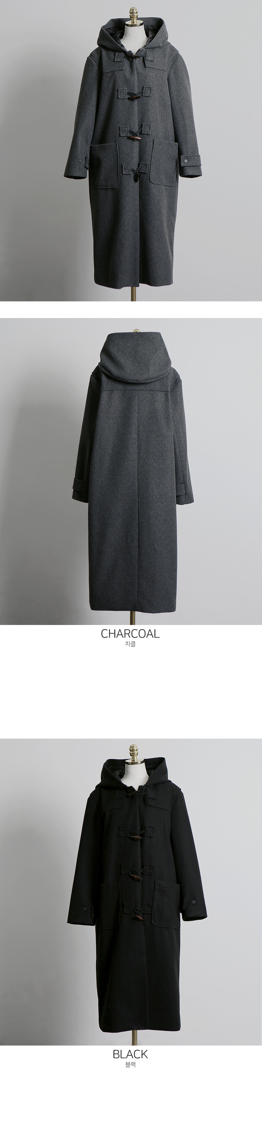 ロングダッフルコート (CHACOAL) Amazon | [inotenka] チェスターコート ダッフルコート