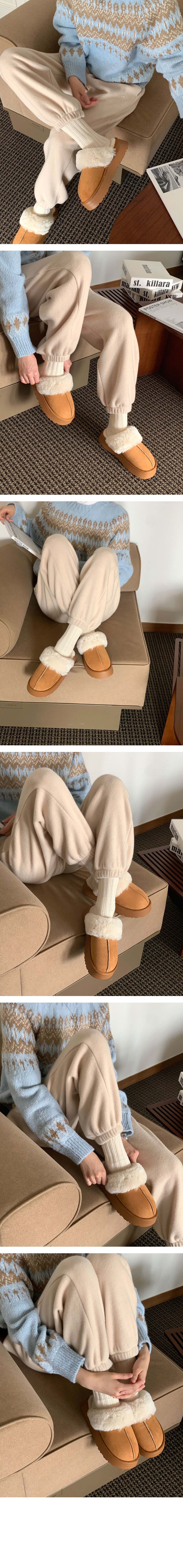 ファー裏地ムートン風厚底サンダル | レディースファッション