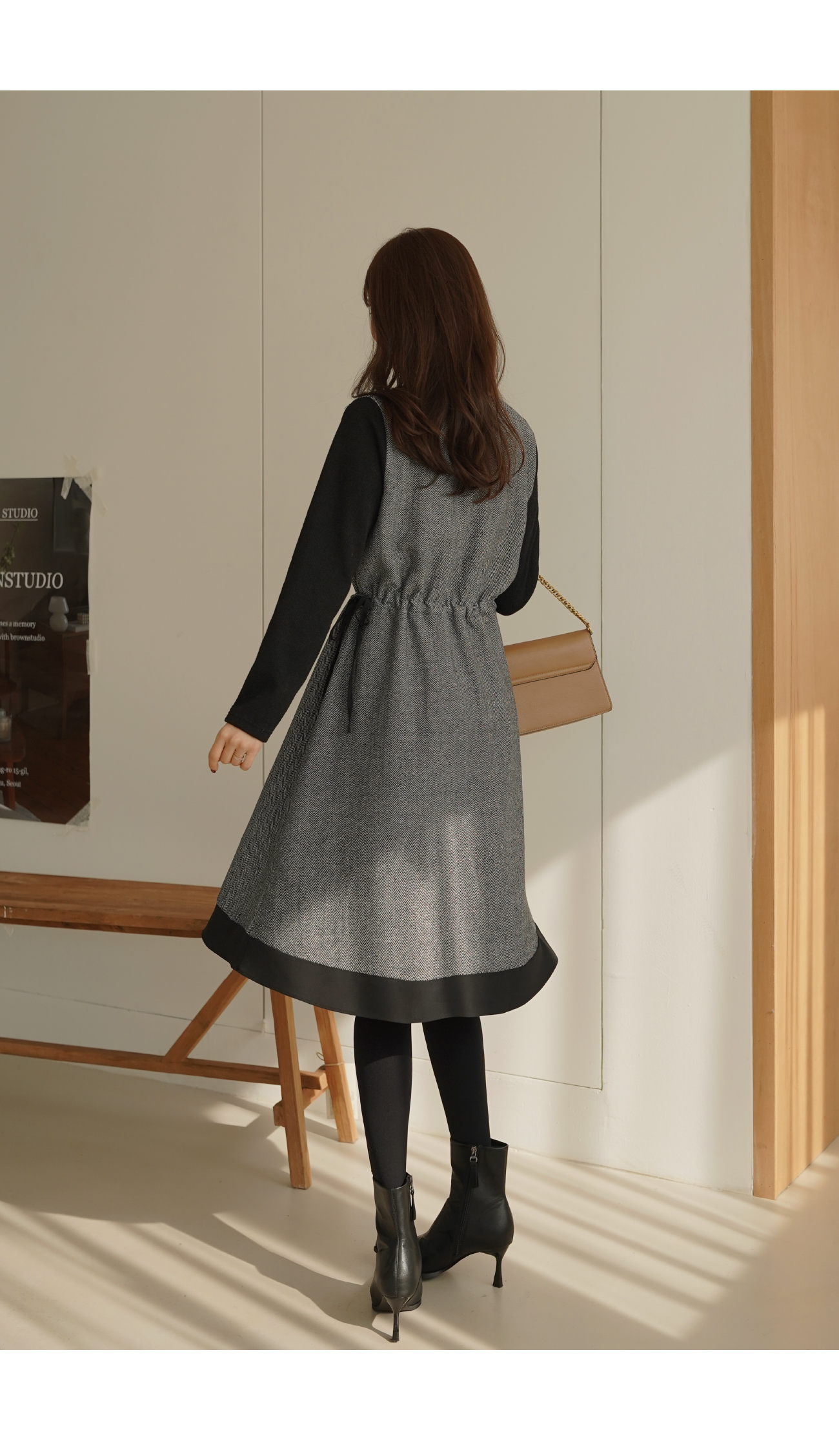 りおまま　新品タグ付】23区　定価3.6万　ワンピース　ヘリンボーン　44 配色ヘリンボーンワンピース | レディースファッション通販 - DHOLIC