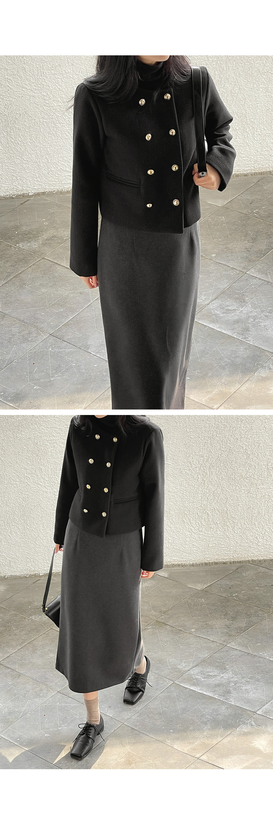 ダブルボタンノーカラージャケット | レディースファッション通販 - DHOLIC