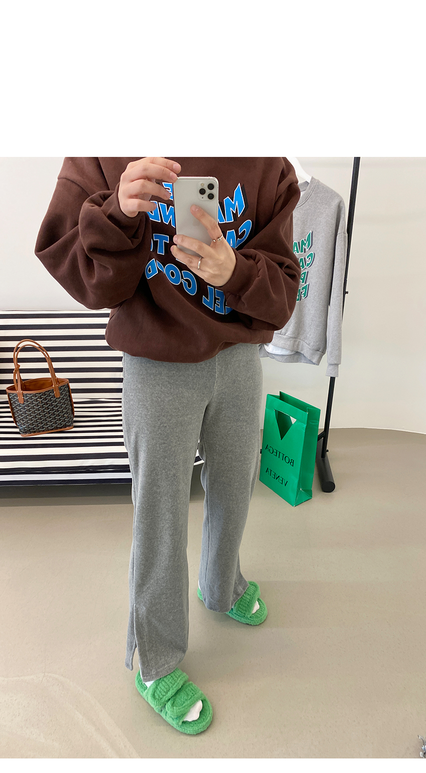 スリットヘムベロアパンツ・p463903