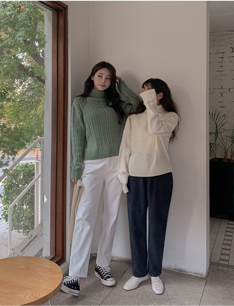 タートルネックケーブルニット | レディースファッション通販 - DHOLIC