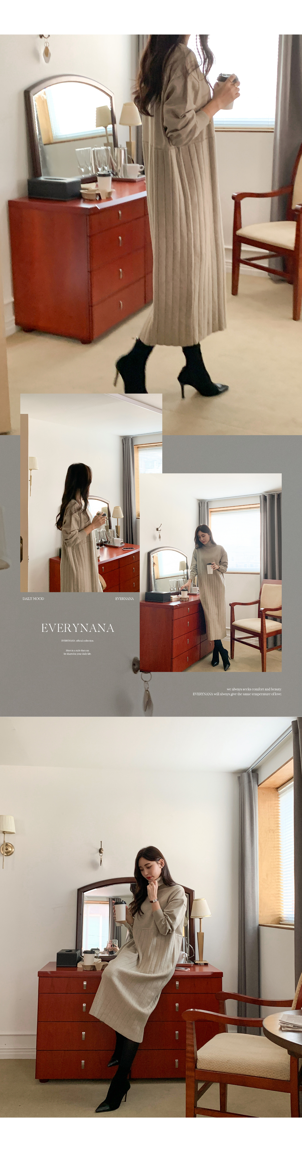 タグ付き【DAMA collecion】2way タートルネック ワンピース deux amour ワンピース タートルネックウエストベルトニットワンピ