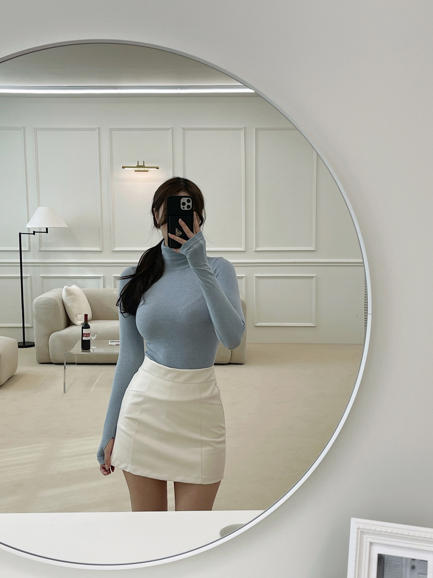 d.i.a.ミニスカート パンツ裏地レザー調タイトミニスカート | レディース