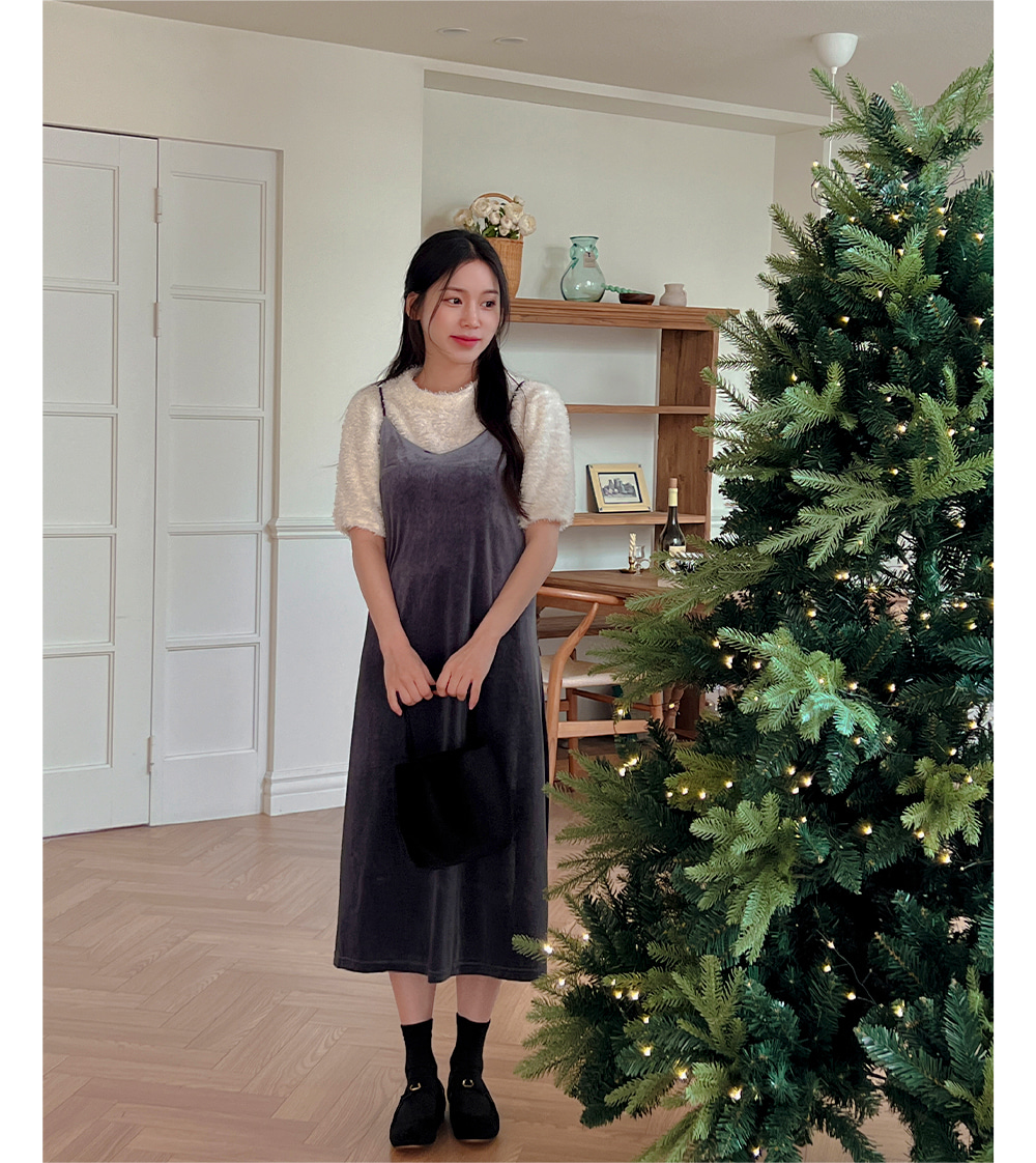 Vネックベロアキャミワンピース | レディースファッション通販 - DHOLIC