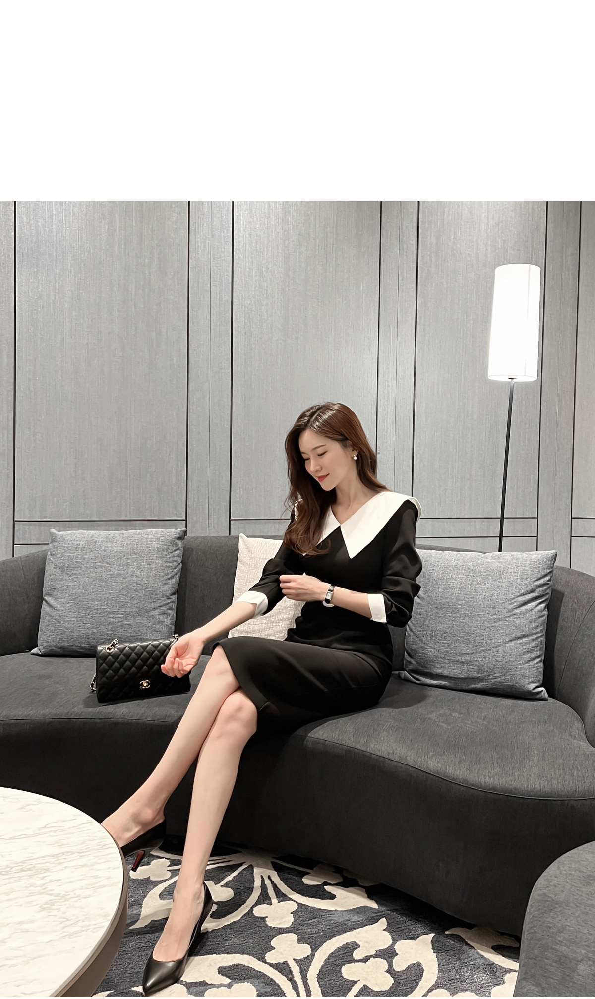 ◆MICHAA フルディテールテーラードカラーワンピース 339e49b95063bdaa93a3c1e40a8419