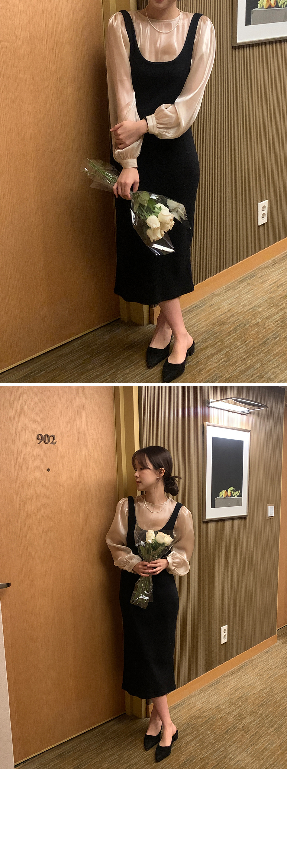 美品✨デイジーリン フォクシー　シアー　パフスリーブ　ブラウス　ブラック 美品✨デイジーリン フォクシー シアー パフスリーブ ブラウス