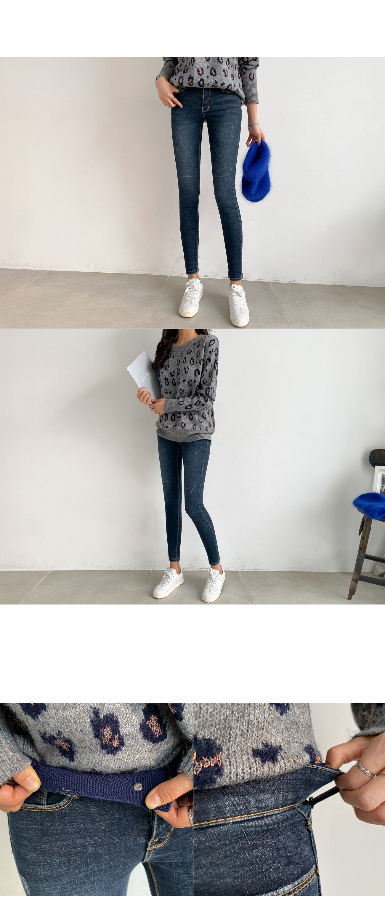 裏起毛ダメージスキニーデニムパンツ | レディースファッション