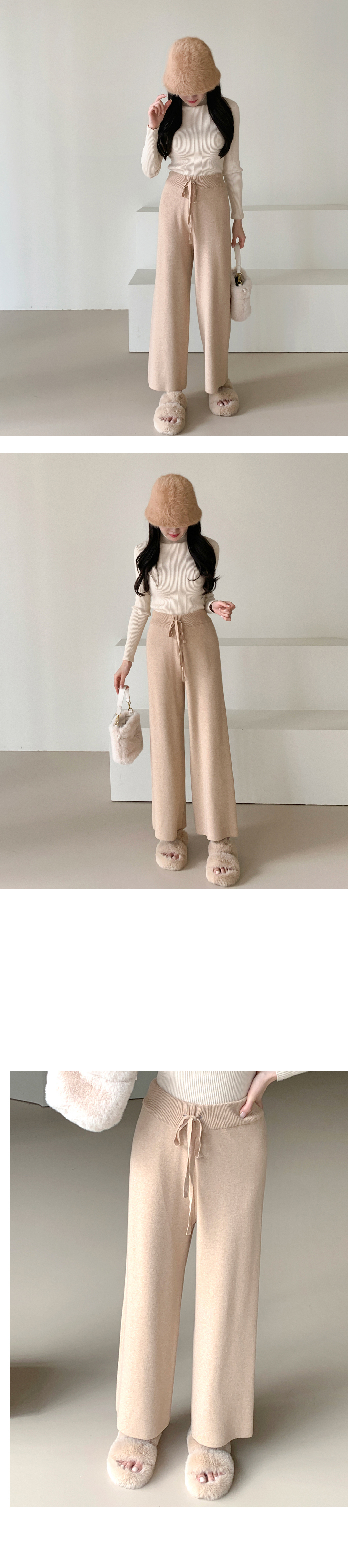 ハイウエストニットワイドパンツ | レディースファッション通販