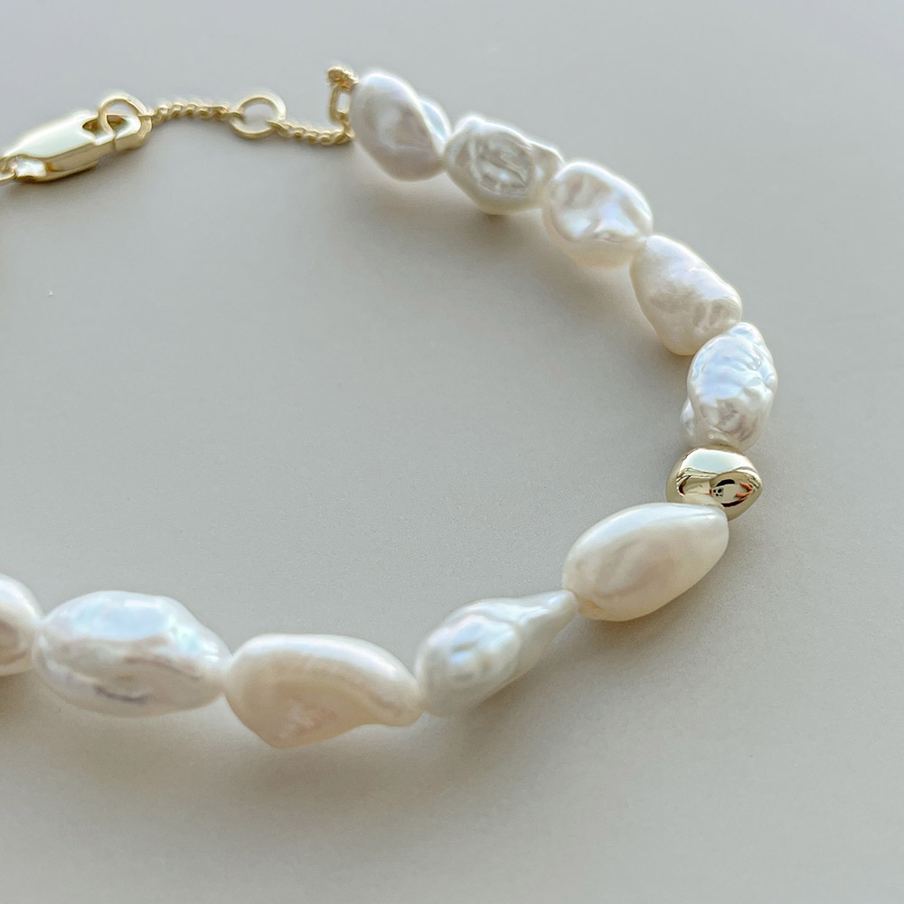 ミックスフェイクパールブレスレット(Yellow Gold) | レディース