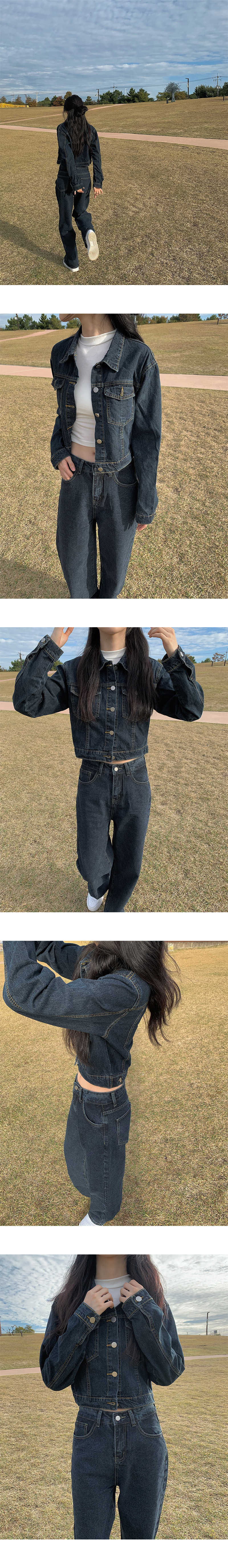 DHOLIC デニムセットアップ ダイヤパターンデニムジャケット&ショートパンツ DHOLIC デニムセットアップ ダイヤパターンデニムジャケット&